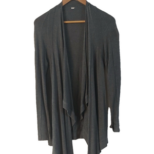 Lululemon Athletica Gray Open-Front Cardigan with Shawl Collar